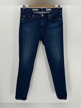 AG Jeans Women’s 28 R Dark Blue The Prima Mid Rise Cigarette Contour 360 READ